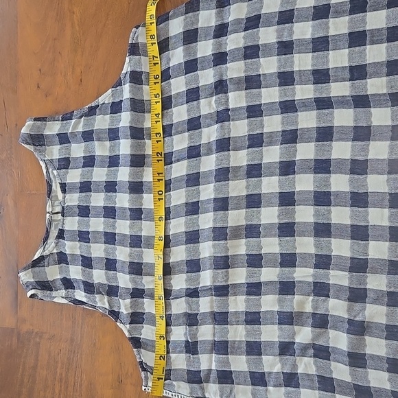 Cloth & Stone Anthropologie Navy and White Gingham Sleeveless Blouse - Picture 10 of 15